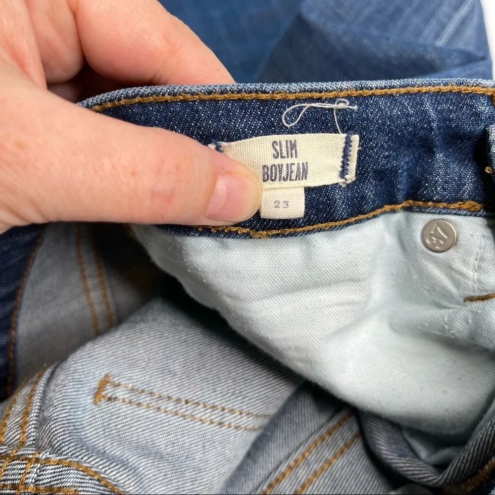Madewell Slim Boyjean Distressed Blue Cropped 23